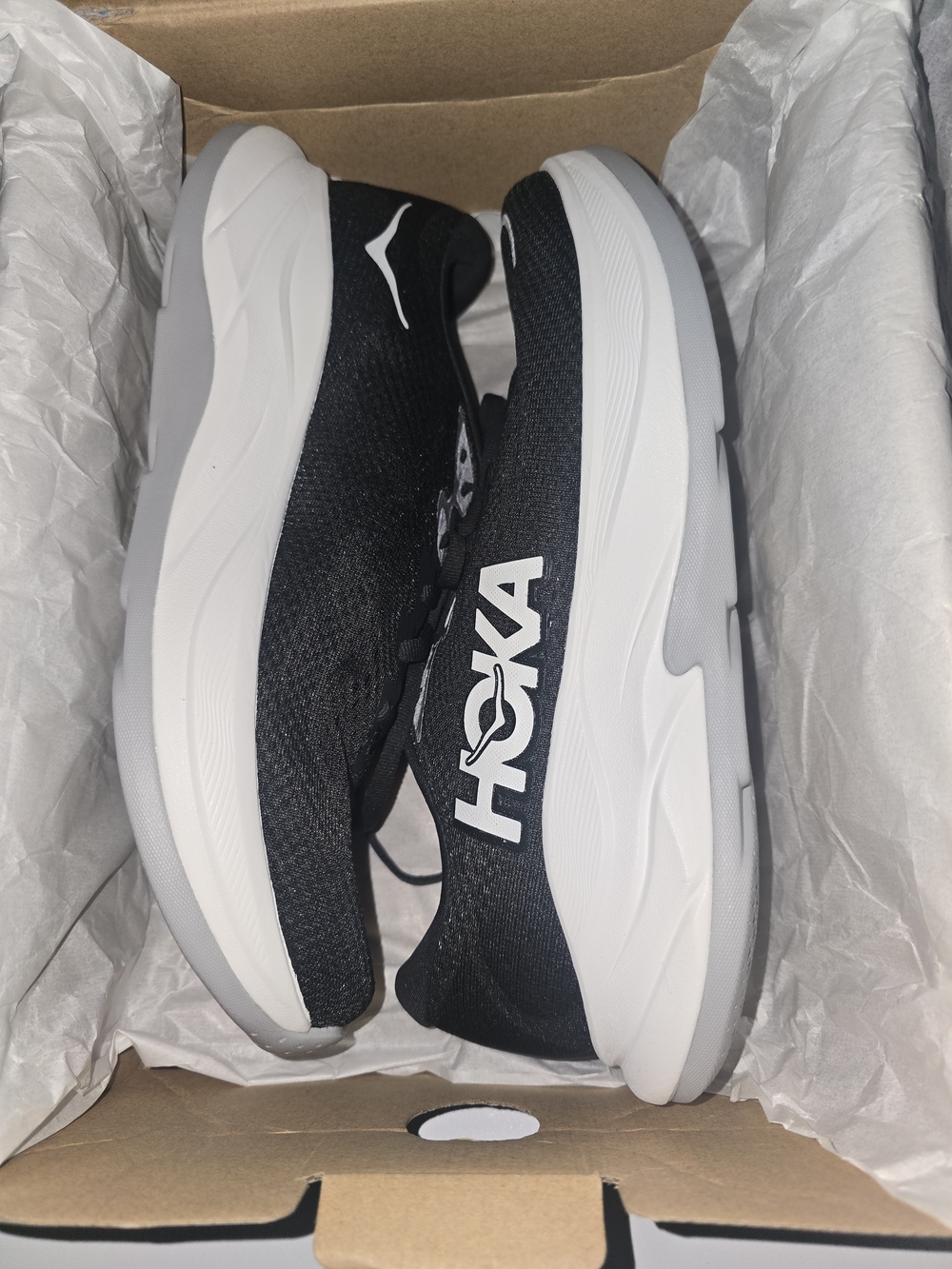 Hoka Women Black and White Athletic Running Shoes